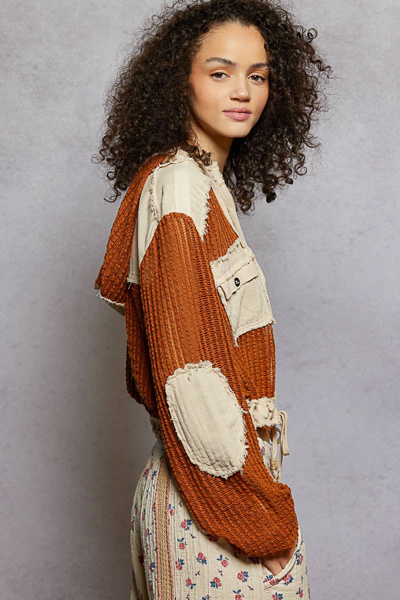 POL Clothing Open Knit Frayed Jacket-Jackets-Pol Clothing-Stuffology - Where Vintage Meets Modern, A Boutique for Real Women in Crosbyton, TX