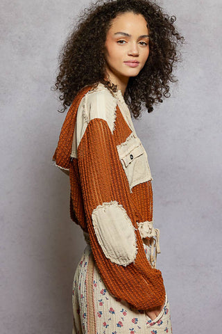 POL Clothing Open Knit Frayed Jacket-Jackets-Pol Clothing-Stuffology - Where Vintage Meets Modern, A Boutique for Real Women in Crosbyton, TX