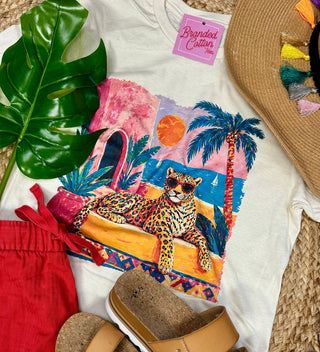 Tiger Summer Bling Tee-Graphic Tees-Branded Cotton-Stuffology - Where Vintage Meets Modern, A Boutique for Real Women in Crosbyton, TX