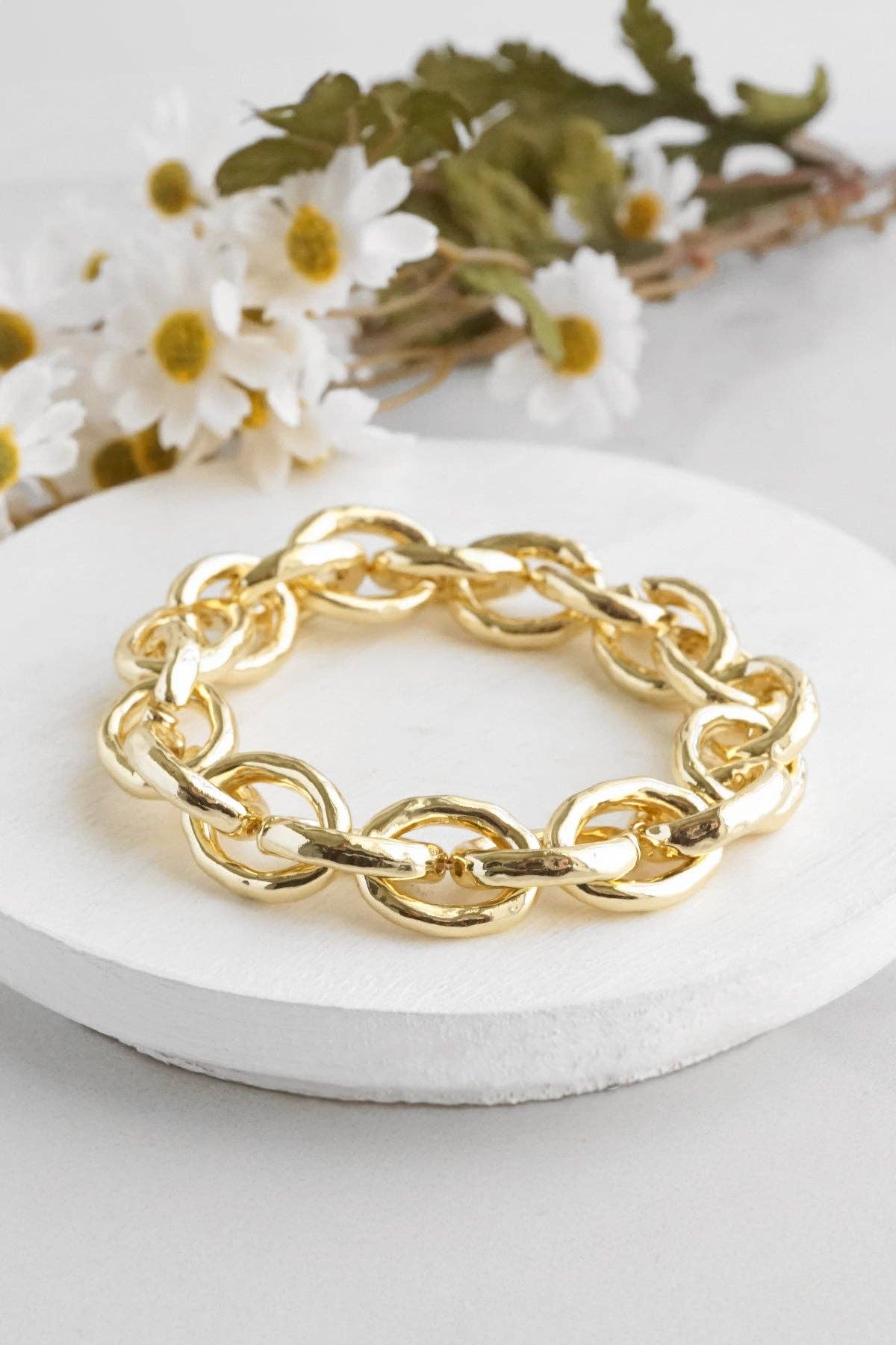 Gold Chunky Chain Bracelet-Bracelets-PennyLine inc-Stuffology - Where Vintage Meets Modern, A Boutique for Real Women in Crosbyton, TX
