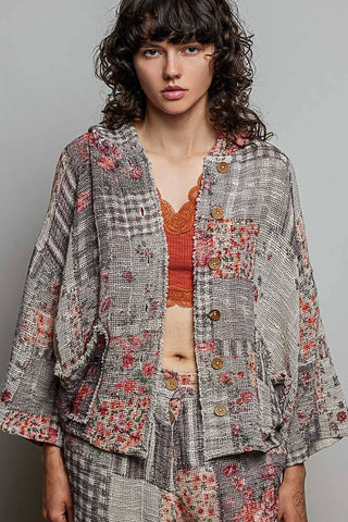 Patches Hooded Jacket-Jackets-Pol Clothing-Stuffology - Where Vintage Meets Modern, A Boutique for Real Women in Crosbyton, TX