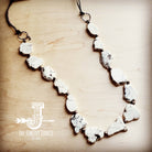 White Turquoise Slab Necklace with Leather Closure /Stuffology Boutique-Necklaces-The Jewelry Junkie-Stuffology - Where Vintage Meets Modern, A Boutique for Real Women in Crosbyton, TX