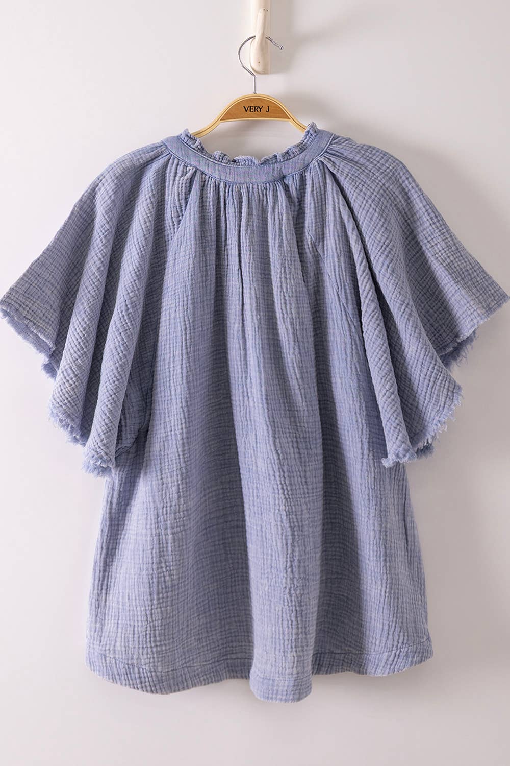 Mineral Washed Gauze Blouse Top-Top-VERY J-Stuffology - Where Vintage Meets Modern, A Boutique for Real Women in Crosbyton, TX