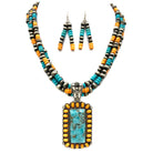 Concho Stone Turquoise Bead Pearl Western Chunky Necklace-Necklaces-Lunar Deer-Stuffology - Where Vintage Meets Modern, A Boutique for Real Women in Crosbyton, TX