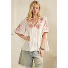 Desert Rose Embroidered Scallop Top-TOP-Sage + Fig-Stuffology - Where Vintage Meets Modern, A Boutique for Real Women in Crosbyton, TX