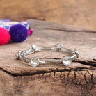 Jeweled Golden Bangle - with Faceted glass oval colorful jewels-Bracelets-PennyLine inc-Stuffology - Where Vintage Meets Modern, A Boutique for Real Women in Crosbyton, TX