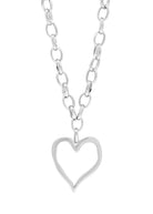 Silver Heart Link Necklace-Necklaces-Turquoise Haven-Stuffology - Where Vintage Meets Modern, A Boutique for Real Women in Crosbyton, TX