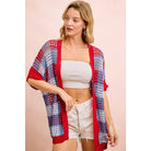 CHECKER BOARD PATTERN OPEN KNIT CARDIGAN-Cardigan-BiBi-Stuffology - Where Vintage Meets Modern, A Boutique for Real Women in Crosbyton, TX