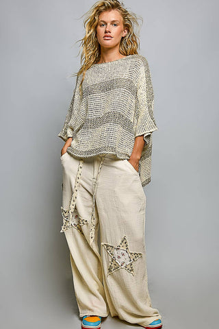 3/4 Sleeve Wide Neck Airy Textured Knit Top-Pol Clothing-Stuffology - Where Vintage Meets Modern, A Boutique for Real Women in Crosbyton, TX