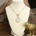 Semi-Precious Disc Pendant Front Toggle Chain Necklace-Necklaces-PennyLine inc-Stuffology - Where Vintage Meets Modern, A Boutique for Real Women in Crosbyton, TX