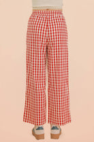 Elastic Waist Checkered Casual Pants-Pants-VERY J-Stuffology - Where Vintage Meets Modern, A Boutique for Real Women in Crosbyton, TX
