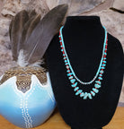 Case of 2 Turquoise, red glass bead necklaces, Native made-Necklaces-Horse Spirit Studio-Stuffology - Where Vintage Meets Modern, A Boutique for Real Women in Crosbyton, TX