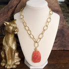 Statement Natural Stone Chain necklace-Necklaces-PennyLine inc-Stuffology - Where Vintage Meets Modern, A Boutique for Real Women in Crosbyton, TX