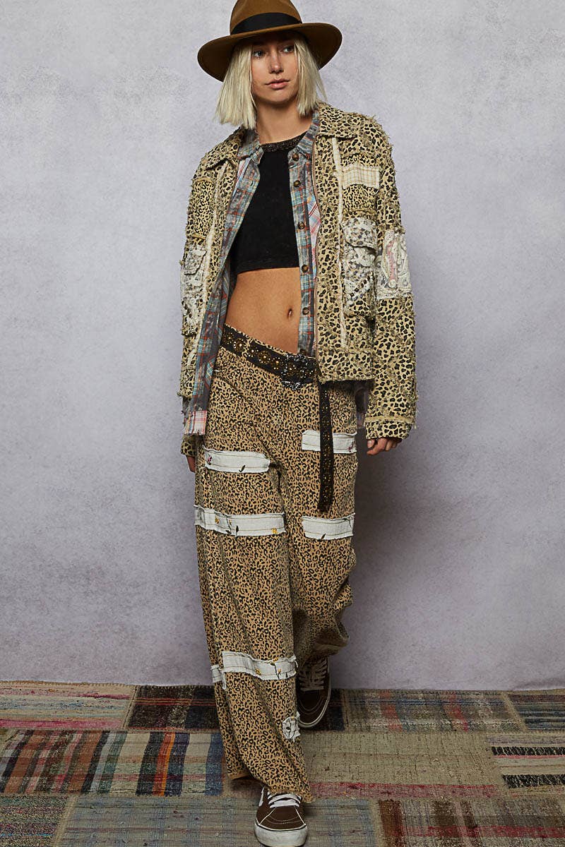 Long sleeve textured woven lace patchwork jacket-Pol Clothing-Stuffology - Where Vintage Meets Modern, A Boutique for Real Women in Crosbyton, TX