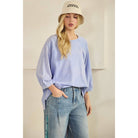 MINERAL WASH OVERSIZE PUFF-SLEEVE PULLOVER TEE-TOP-Sage + Fig-Stuffology - Where Vintage Meets Modern, A Boutique for Real Women in Crosbyton, TX