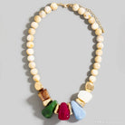 Gold Dipped Acrylic Chunky Beaded Statement Necklace-Necklaces-The Looks by Fame Accessories-Stuffology - Where Vintage Meets Modern, A Boutique for Real Women in Crosbyton, TX