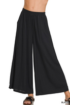 BLACK LINEN BLEND WIDE LEG PANTS / STUFFOLOGY BOUTIQUE-Pants-ZENANA-Stuffology - Where Vintage Meets Modern, A Boutique for Real Women in Crosbyton, TX