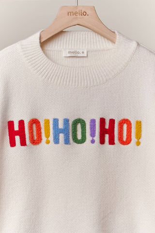 Christmas Sweater with Lettering-Sweaters-Mello.-Stuffology - Where Vintage Meets Modern, A Boutique for Real Women in Crosbyton, TX