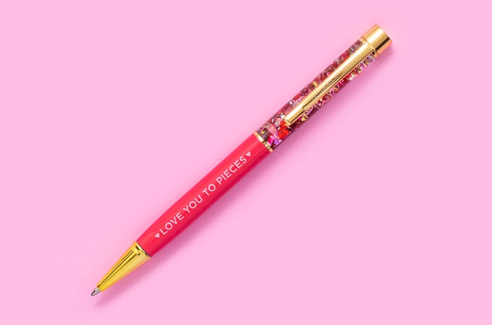Pen - "Love You..." - Red w/ Red + Pink Confetti-PENS-Taylor Elliott Designs-Stuffology - Where Vintage Meets Modern, A Boutique for Real Women in Crosbyton, TX