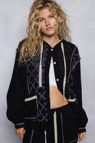 Balloon Sleeves Lace Solid Knit Hoodie Jacket-Hoodie-Pol Clothing-Stuffology - Where Vintage Meets Modern, A Boutique for Real Women in Crosbyton, TX