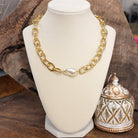 Chunky Chain Necklace With a Large Pearl in Gold tone-Necklaces-PennyLine inc-Stuffology - Where Vintage Meets Modern, A Boutique for Real Women in Crosbyton, TX