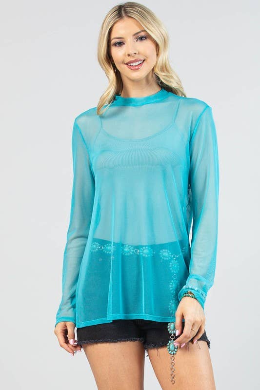 SEMI SHEER MOCK NECK MESH TOP-MESH TOP-Avery-Stuffology - Where Vintage Meets Modern, A Boutique for Real Women in Crosbyton, TX