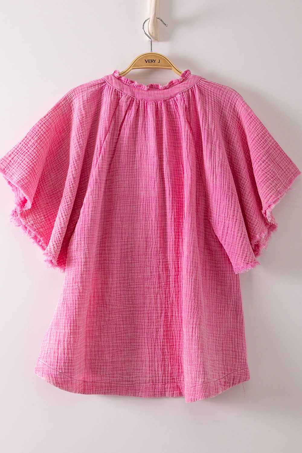 Mineral Washed Gauze Blouse Top-Top-VERY J-Stuffology - Where Vintage Meets Modern, A Boutique for Real Women in Crosbyton, TX