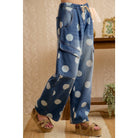 WASHED POLKA DOT DENIM BARREL PANTS WITH CARGO POCKETS-BiBi-Stuffology - Where Vintage Meets Modern, A Boutique for Real Women in Crosbyton, TX