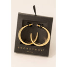 Secret Box Gold Dipped Beveled Hoop Earrings-Earrings-Fame Accessories-Stuffology - Where Vintage Meets Modern, A Boutique for Real Women in Crosbyton, TX