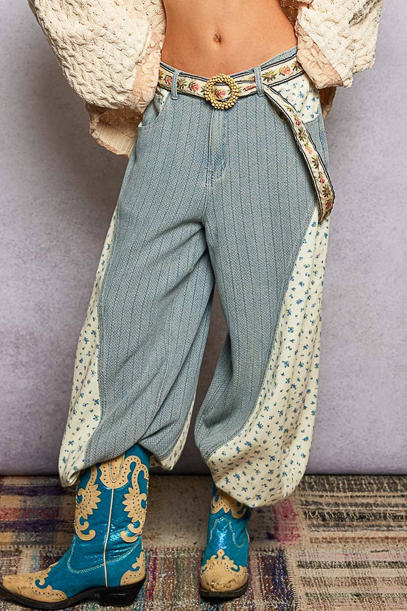 POL Clothing Beaded Cycle Striped Floral Pattern Belt-BELT-Pol Clothing-Stuffology - Where Vintage Meets Modern, A Boutique for Real Women in Crosbyton, TX