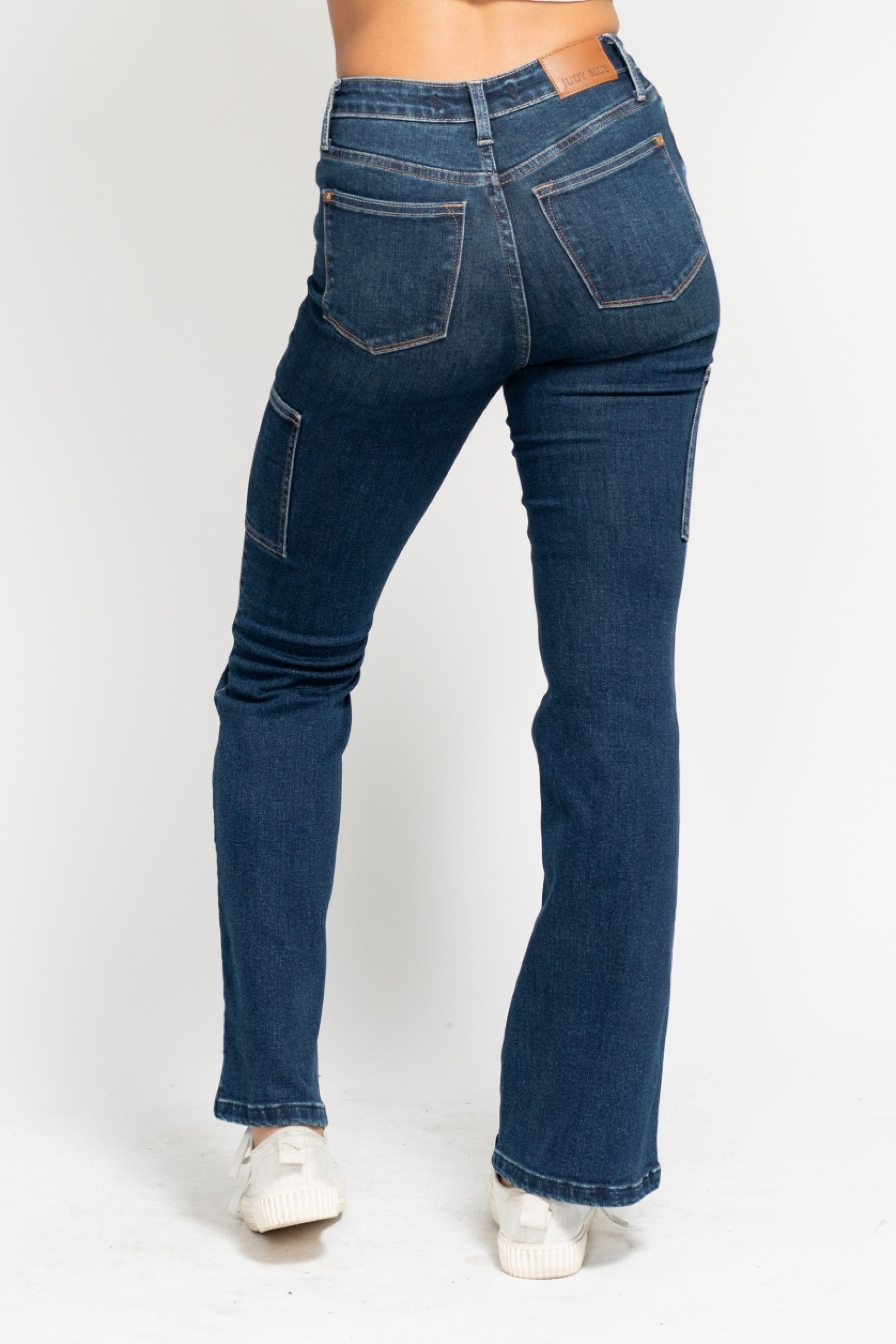 Judy Blue High Waist Cargo Bootcut JEans /Stuffology Boutique-Jeans-Stuffology Boutique -Stuffology - Where Vintage Meets Modern, A Boutique for Real Women in Crosbyton, TX