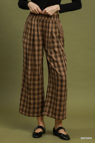 Checkered Wide Leg Pants-Pants-Umgee-Stuffology - Where Vintage Meets Modern, A Boutique for Real Women in Crosbyton, TX