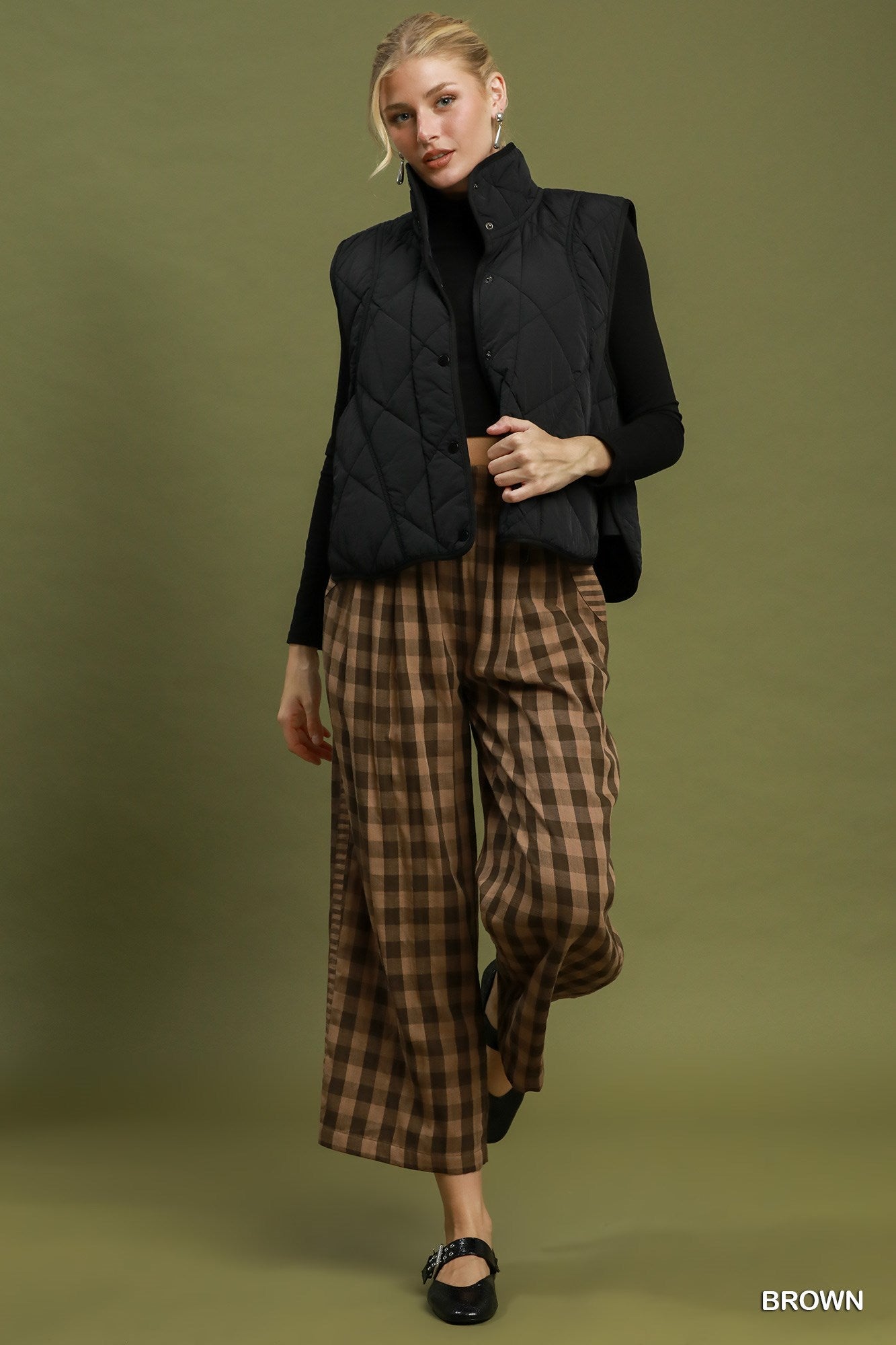 Checkered Wide Leg Pants-Pants-Umgee-Stuffology - Where Vintage Meets Modern, A Boutique for Real Women in Crosbyton, TX
