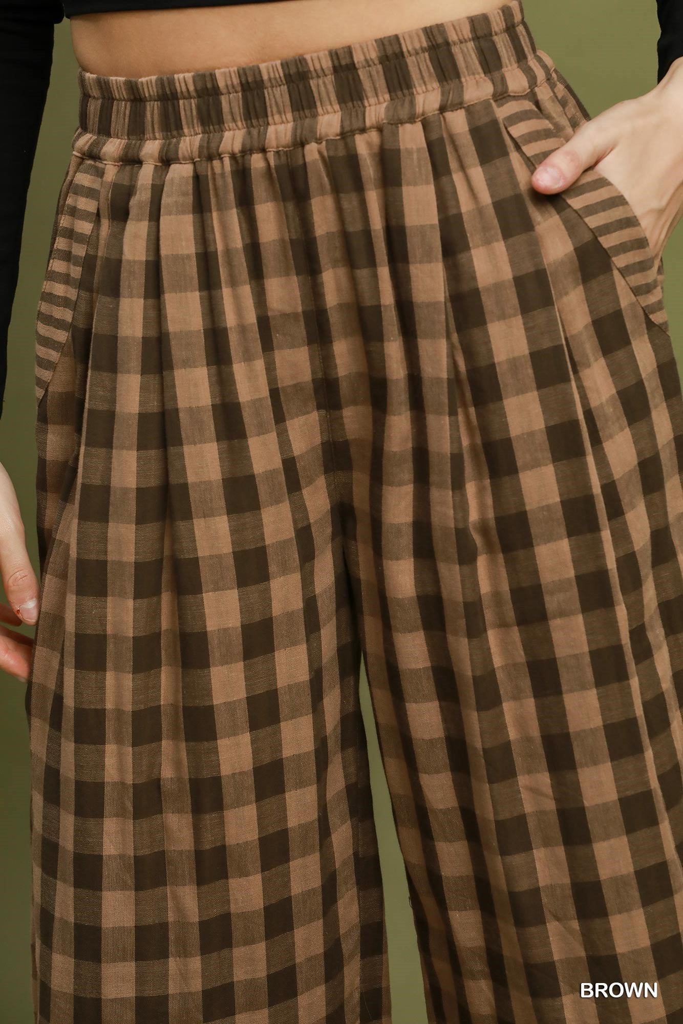 Checkered Wide Leg Pants-Pants-Umgee-Stuffology - Where Vintage Meets Modern, A Boutique for Real Women in Crosbyton, TX