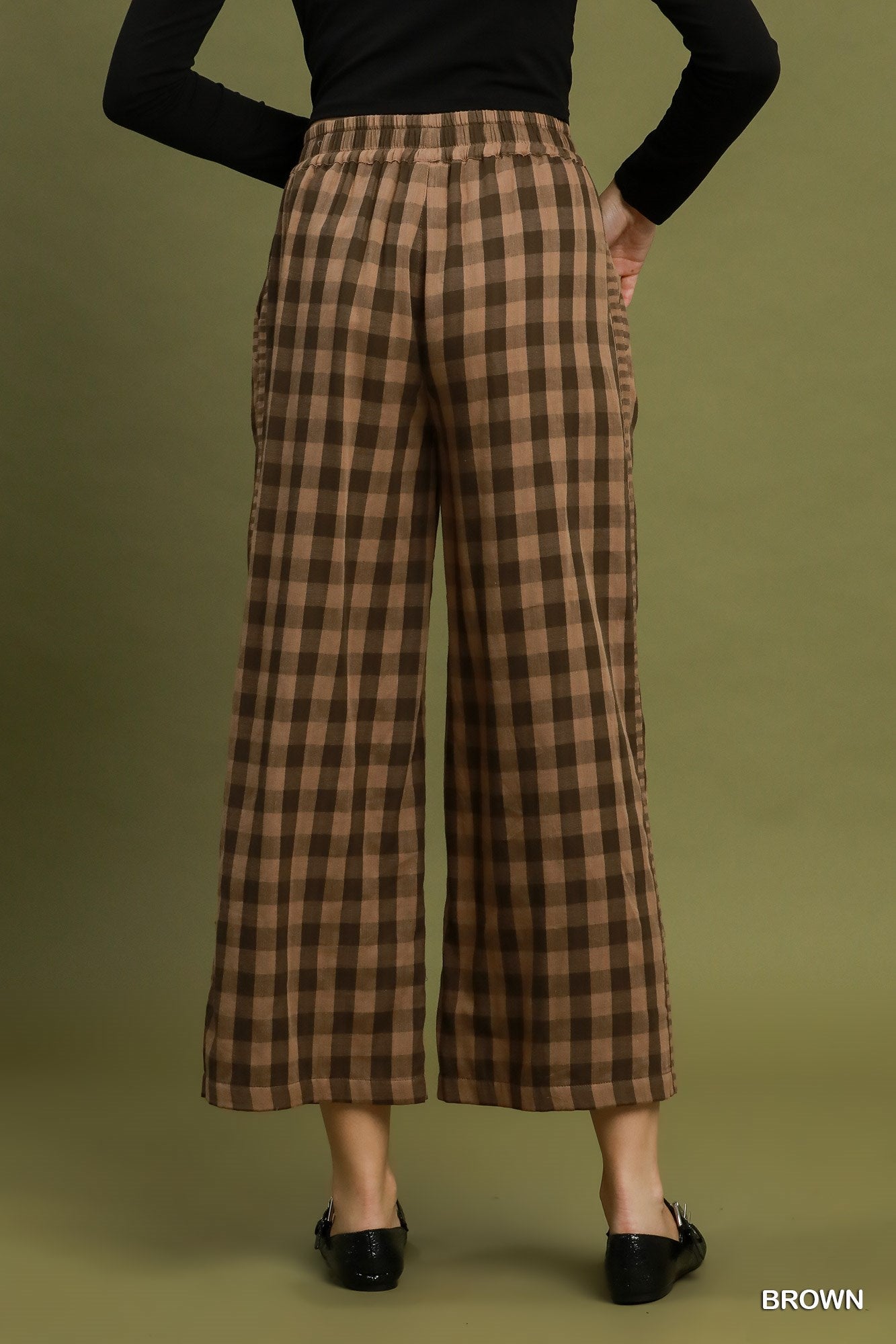 Checkered Wide Leg Pants-Pants-Umgee-Stuffology - Where Vintage Meets Modern, A Boutique for Real Women in Crosbyton, TX