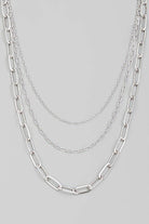 Triple Oval Chain Link Necklace-The Looks by Fame Accessories-Stuffology - Where Vintage Meets Modern, A Boutique for Real Women in Crosbyton, TX