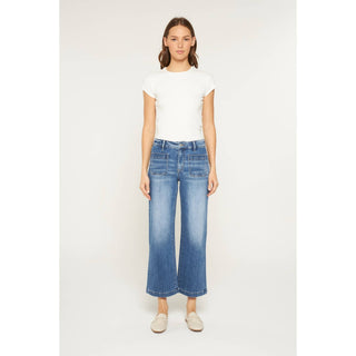 High Rise Cropped Wide Leg Mica Denim Jeans-Jeans-Mica Denim-Stuffology - Where Vintage Meets Modern, A Boutique for Real Women in Crosbyton, TX