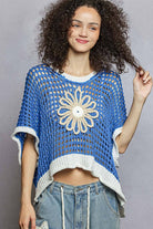 POL Clothing Round Neck Sleeveless Floral Open Crochet Sweater-Sweater Vest-Pol Clothing-Stuffology - Where Vintage Meets Modern, A Boutique for Real Women in Crosbyton, TX