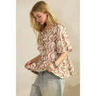 BOHO BOTANICAL TIE-FRONT TOP (ST7742)-Sage + Fig-Stuffology - Where Vintage Meets Modern, A Boutique for Real Women in Crosbyton, TX