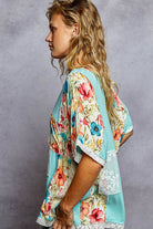 POL Clothing Round Neck Short Sleeve Floral Knit Rib Top-Loose Fit Top-Pol Clothing-Stuffology - Where Vintage Meets Modern, A Boutique for Real Women in Crosbyton, TX