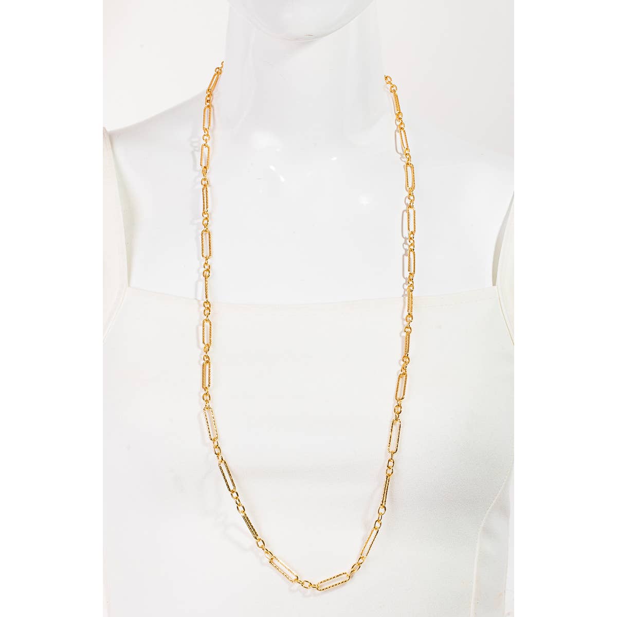 Textured Clip Chain Link Long Necklace | Stuffology Boutique-Necklaces-The Looks by Fame Accessories-Stuffology - Where Vintage Meets Modern, A Boutique for Real Women in Crosbyton, TX