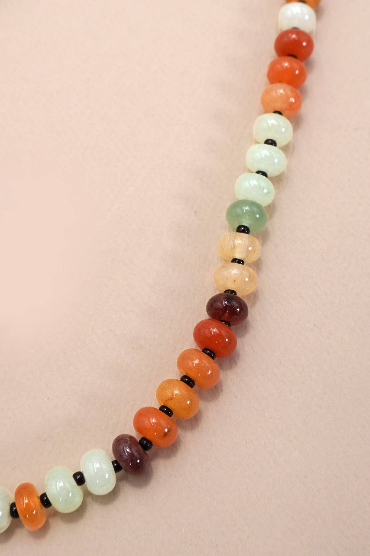 NATURAL AGATE GLASS SEMI PRECIOUS BEAD NECKLACE | 80N896-JOSSLYN by wall to wall-Stuffology - Where Vintage Meets Modern, A Boutique for Real Women in Crosbyton, TX