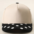 BIG POLKA DOT Brim Two-Tone Trucker Hat-Trucker Hat-Fashion City-Stuffology - Where Vintage Meets Modern, A Boutique for Real Women in Crosbyton, TX