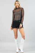 BLACK POLKA DOT SHEER MESH TOP-MESH TOP-Avery-Stuffology - Where Vintage Meets Modern, A Boutique for Real Women in Crosbyton, TX