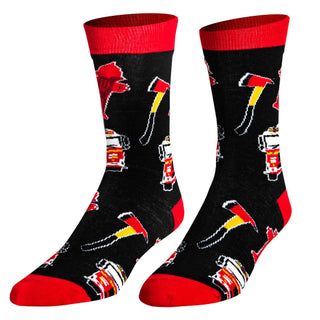 Firefighter - Mens Crew Folded - Crazy Socks | Stuffology Boutique-Socks-Crazy Socks-Stuffology - Where Vintage Meets Modern, A Boutique for Real Women in Crosbyton, TX