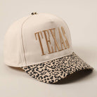 TEXAS Embroidery Leopard Two-Tone Trucker Hat-Hats-Fashion City-Stuffology - Where Vintage Meets Modern, A Boutique for Real Women in Crosbyton, TX