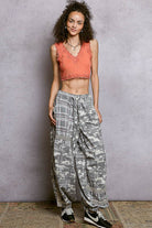 Printed Woven Contrast Band Trim Jogger Pants-Pol Clothing-Stuffology - Where Vintage Meets Modern, A Boutique for Real Women in Crosbyton, TX