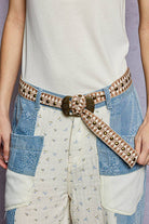 Metal Buckle Studded Western Boho Belt-BELT-Pol Clothing-Stuffology - Where Vintage Meets Modern, A Boutique for Real Women in Crosbyton, TX