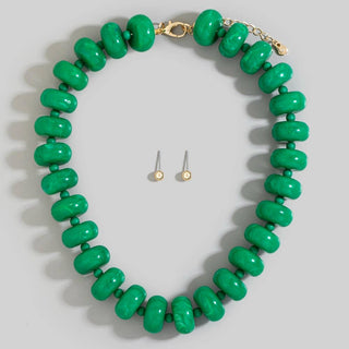 Bulky Acrylic Bead Link Necklace Set-Necklaces-The Looks by Fame Accessories-Stuffology - Where Vintage Meets Modern, A Boutique for Real Women in Crosbyton, TX