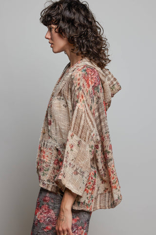 Patches Hooded Jacket-Jackets-Pol Clothing-Stuffology - Where Vintage Meets Modern, A Boutique for Real Women in Crosbyton, TX